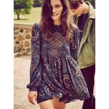 Free People Dresses | Free People Sweet Thing Babydoll Blue Print Dress | Color: Blue/White | Size: S