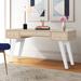 Mercury Row® Peart Desk w/ Built in Outlets Wood in White/Brown | 30.25 H x 59.5 W x 23.5 D in | Wayfair 13297