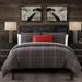 Red Barrel Studio® Blen Graphite Plaid Woven Cotton Blend Modern Classic Comforter Set Polyester/Polyfill/Microfiber in Black/Brown/White | Wayfair