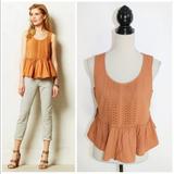 Anthropologie Tops | Anthropologie Vanessa Virginia Peplum Tank Top | Color: Orange | Size: 2