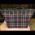 Kate Spade Bags | Kate Spade Plaid Zipper Bag, 13” Wide X 11.5” Tall | Color: Blue/White | Size: 13 X 11.5