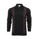 Ben Sherman Mens Mod Knitted Stripe Polo T-Shirt - Long Sleeved (Black) XXL