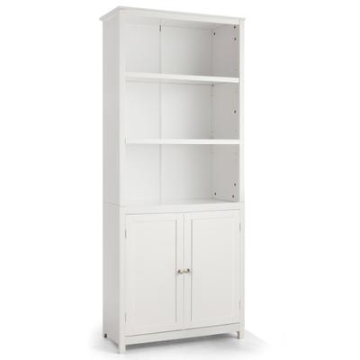 Costway Bookcase Shelving Storage Wooden Cabinet Unit Standing Display Bookcase with Doors-White