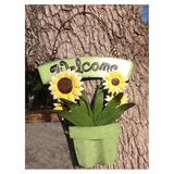 August Grove® Artun Welcome Daisies Metal Garden Sign Metal | 18.25 H x 12 W in | Wayfair 24B70B6252964BC888A92EBB6D119E6F