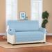 Corrigan Studio® Diamond Texture Stretch Storage Box Cushion Loveseat Slipcover Polyester in Gray/Blue | 2.36 H x 116 W x 80.25 D in | Wayfair