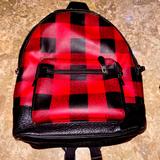 Coach Bags | Coach Plaid Backpack | Color: Black/Red | Size: Os