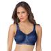 Plus Size Women's Easy Enhancer Lace Wireless Bra by Comfort Choice in Evening Blue (Size 54 C)