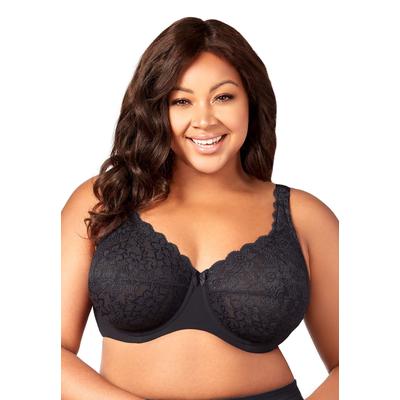 Plus Size Women's Full-Lace Underwire Bra by Elila in Black (Size 40 J)