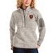 Women's Antigua Oatmeal Chicago Bears Bear Head Fortune Half-Zip Pullover Jacket