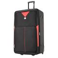 ATX Luggage Extra Large Suitcase Expandable Durable Lightweight Suitcases with 2 Wheels and Built-in 3 Digit Combination Lock (Black/Red, 32 Inches, 134 Liters)