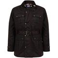 Nicky Adams Men's Biker Wax 100% Waxed Cotton with Tartan Lining and Belt Motorcycle Made in UK Waterproof Riding Belted Brown