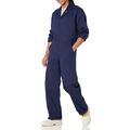 Red Kap Men's Snap Front Cotton Coverall, Oversized Fit, Sleeve, Navy, 54 Long