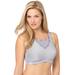 Plus Size Women's No-Bounce Camisole Sport Bra by Glamorise in Soft Grey (Size 40 F)