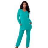 Plus Size Women's 2-Piece Lounge Set by Dreams & Co. in Aquamarine (Size M) Pajamas