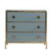 Lillian August Essex 3 Drawer Accent Chest Wood/Metal in Blue/Brown | 32 H x 36 W x 18 D in | Wayfair LA17362-01