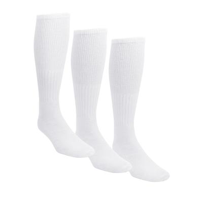 Men’s Big & Tall Diabetic Over-the-Calf Extra Wide Socks 3-Pack by KingSize in White (Size L)