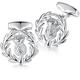 HONEY BEAR Scortland Thistle Flower Cufflinks for Mens Wedding Gift Silver