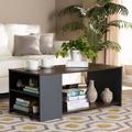 Baxton Studio Thornton Modern Two-Tone Walnut Brown & Grey Finished Wood Storage Coffee Table - Wholesale Interiors CT8003-Walnut/Grey-CT