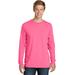 Port & Company PC099LS Men's Beach Wash Garment-Dyed Long Sleeve Top in Neon Pink size 3XL | Cotton