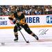 Jake Guentzel Pittsburgh Penguins Autographed 16" x 20" Black Jersey Skating Photograph