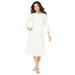 Plus Size Women's Lace Swing Dress by Roaman's in White (Size 38/40)