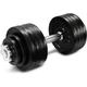 Yes4All Cast Iron Adjustable Dumbbell Weight Set, Barbell Set 20kg - 28kg With Connector Option for Men and Women, Strength Training Equipment Home Gym Fitness