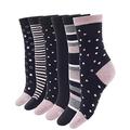 1SOCK2SOCK Women's Bamboo Thin Crew Socks 6 Pack Colorful Patterns Super Soft Fashion Casual Socks - black - Medium