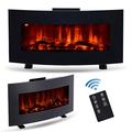 CO-Z 85cm Wall Mounted or Freestanding Electric Fireplace | 900W and 1800W Electric Fire with Thermostat, 3 Flame Effects, Log Display, and Remote Control for Bedroom Living Room