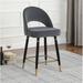 Everly Quinn Zagora 25" Counter Stool Wood/Upholstered/Metal in Gray | 37 H x 19 W x 21 D in | Wayfair DD9CE3CC70F949D6B00D4B4DD1A228A3