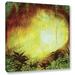 Millwood Pines 'Heavenly Forest' - Painting Print on Canvas in Green/Red/Yellow | 14 H x 14 W x 2 D in | Wayfair 238DD8C877F945BFAE9A353BD3E1F8D6