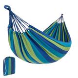 Arlmont & Co. Kirkby 2-Person Brazilian-Style Cotton Double Hammock Bed w/Portable Carrying Bag Cotton | 1 H x 59 W x 98 D in | Wayfair