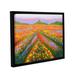 Fleur De Lis Living 'Floral Landscape' - Floater Frame Painting Print on Canvas in Green/Pink | 8 H x 10 W x 2 D in | Wayfair