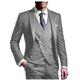 Men's 3 PC Slim Fit Business Suit Jacket Vest Pants Wedding Suits for Men Prom Party Suit Casual Wear Grey 40 Chest / 34 Waist