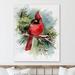 The Holiday Aisle® Holiday Cardinal - Wrapped Canvas Print Canvas in Blue/Green/Red | 10 H x 8 W x 1.3 D in | Wayfair