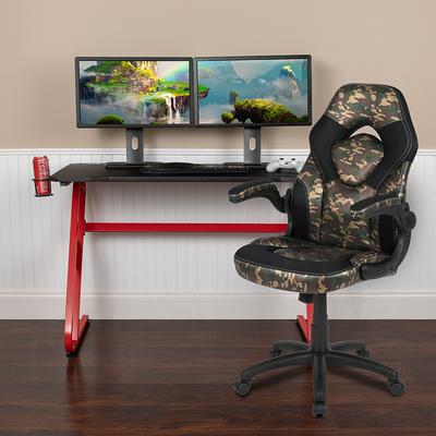 Red Gaming Desk and Chair Set - Flash Furniture BLN-X10RSG1030-CAM-GG