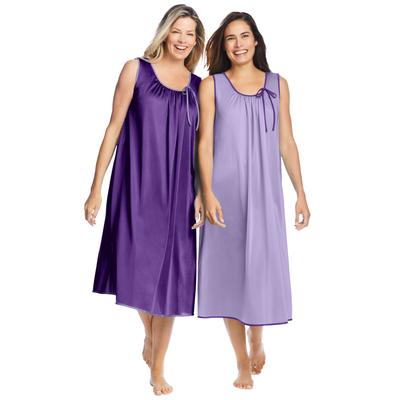 Plus Size Women's 2-Pack Sleeveless Nightgown by O...