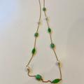 Kate Spade Jewelry | Kate Spade Green/Gold/Pearl Necklace | Color: Gold/Green | Size: Os