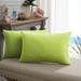 Winston Porter Alasca Knife Edge Indoor/Outdoor Throw Pillow Polyester/Polyfill/Acrylic in Green | 12 H x 18 W x 13 D in | Wayfair WF177601SP