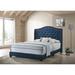 Lark Manor™ Maratea Tufted Low Profile Standard Bed Upholstered/Polyester in Blue | 56.25 H x 60.25 W x 81 D in | Wayfair