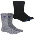 Timberland 2-Pack Marled Comfort Cushioned Boot Socks (Black & Gray)