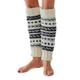 Hand Knit Wool Fleece Lined Leg Warmers Boot Toppers… - grey - One Size