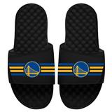 Men's ISlide Black Golden State Warriors Stripes Slide Sandals