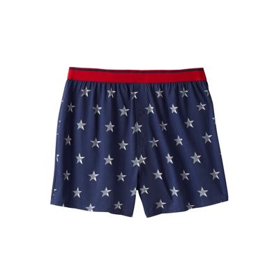 Men's Big & Tall Patterned Boxers by KingSize in Stars (Size XL)