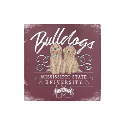 Image One Ncaa Mississippi State Bulldogs 9X9 Canvas Wall Art Double Trouble