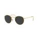 Ray-Ban Round Metal Sunglasses - Men's Gold Frame Black 53 mm Lenses RB3447-919648-53