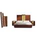 Orren Ellis Ahnia Solid Wood Standard 4 Piece Bedroom Set Wood in Brown/Red | Full/Double | Wayfair 80FD0F9D9A8C4FB6B3DA8D98DDFADA1B