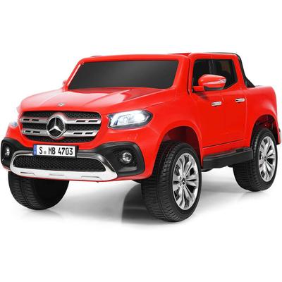 Costway 12V 2-Seater Kids Ride On Car Licensed Mercedes Benz X Class RC with Trunk-Red