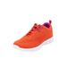 Wide Width Women's CV Sport Eddie Sneaker by Comfortview in Vibrant Papaya (Size 12 W)