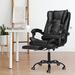 The Twillery Co.® Rentz Ergonomic Desk Chair w/ Massage Swivel Executive Chair w/ Padded Armrest Adjustable Upholstered in Black/Brown/Gray | Wayfair