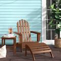 Three Posts™ Hartington 16 Piece Plastic/Resin Adirondack Chair w/ Ottoman & Table Plastic/Resin/ in Brown | 35 H x 29 W x 36 D in | Wayfair